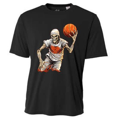 Basketball Skeleton Halloween ArtDunking Skeleton Cooling Performance Crew T-Shirt