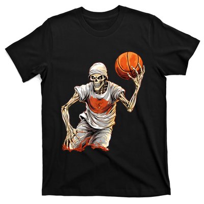 Basketball Skeleton Halloween ArtDunking Skeleton T-Shirt