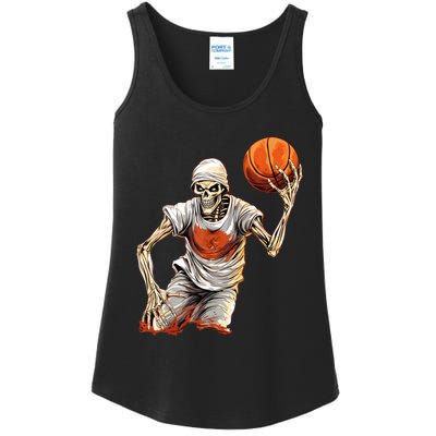 Basketball Skeleton Halloween ArtDunking Skeleton Ladies Essential Tank