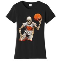 Basketball Skeleton Halloween ArtDunking Skeleton Women's T-Shirt