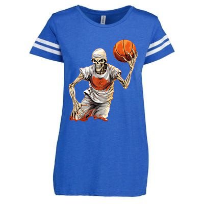 Basketball Skeleton Halloween ArtDunking Skeleton Enza Ladies Jersey Football T-Shirt