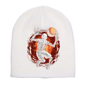 Basketball Skeleton Halloween ArtDunking Skeleton Short Acrylic Beanie