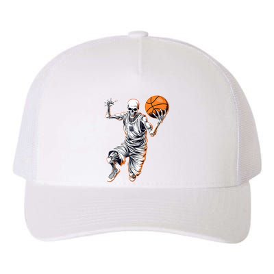 Basketball Skeleton Halloween ArtDunking Skeleton Yupoong Adult 5-Panel Trucker Hat