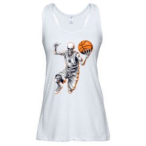 Basketball Skeleton Halloween ArtDunking Skeleton Ladies Essential Flowy Tank