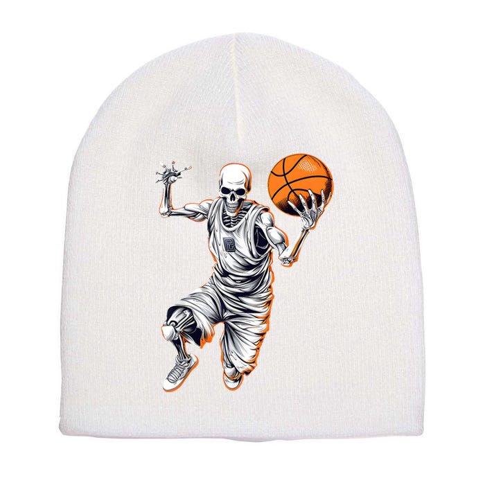 Basketball Skeleton Halloween ArtDunking Skeleton Short Acrylic Beanie