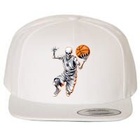 Basketball Skeleton Halloween ArtDunking Skeleton Wool Snapback Cap