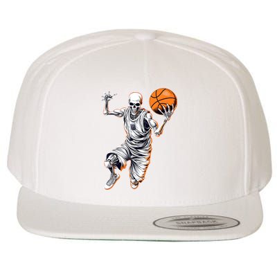 Basketball Skeleton Halloween ArtDunking Skeleton Wool Snapback Cap