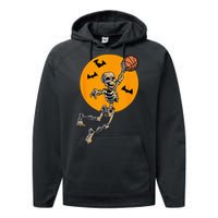 Basketball Skeleton Halloween Men Basketball Halloween Performance Fleece Hoodie