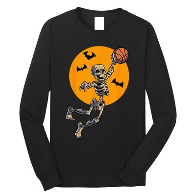 Basketball Skeleton Halloween Men Basketball Halloween Long Sleeve Shirt