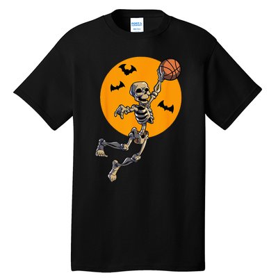 Basketball Skeleton Halloween Men Basketball Halloween Tall T-Shirt