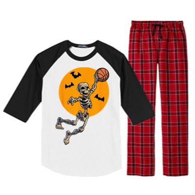 Basketball Skeleton Halloween Men Basketball Halloween Raglan Sleeve Pajama Set