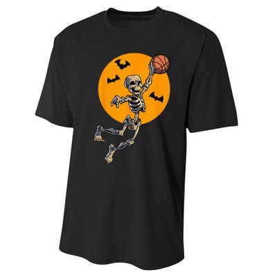 Basketball Skeleton Halloween Men Basketball Halloween Performance Sprint T-Shirt