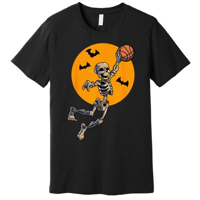 Basketball Skeleton Halloween Men Basketball Halloween Premium T-Shirt