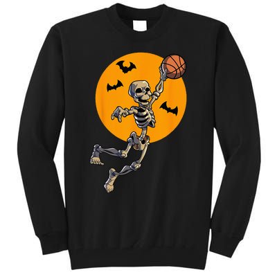 Basketball Skeleton Halloween Men Basketball Halloween Tall Sweatshirt