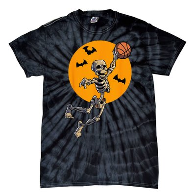 Basketball Skeleton Halloween Men Basketball Halloween Tie-Dye T-Shirt