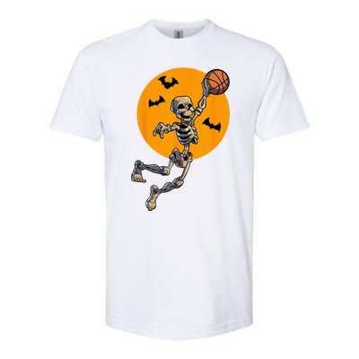 Basketball Skeleton Halloween Men Basketball Halloween Softstyle CVC T-Shirt