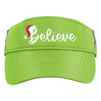 Believe Santa Hat Christmas Gift Adult Drive Performance Visor