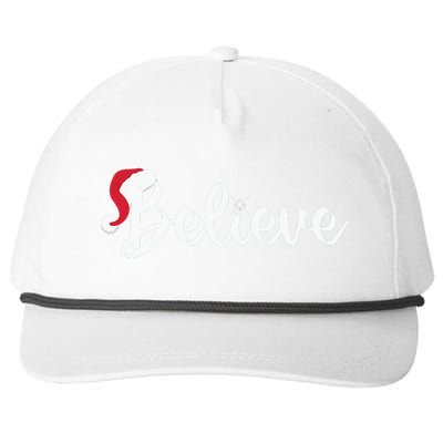 Believe Santa Hat Christmas Gift Snapback Five-Panel Rope Hat