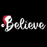 Believe Santa Hat Christmas Gift Drawstring Bag