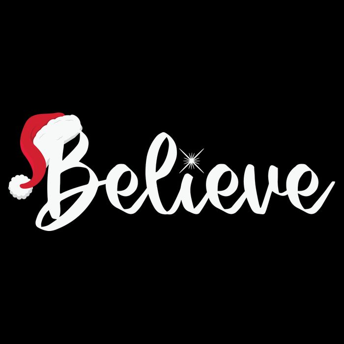Believe Santa Hat Christmas Gift Drawstring Bag