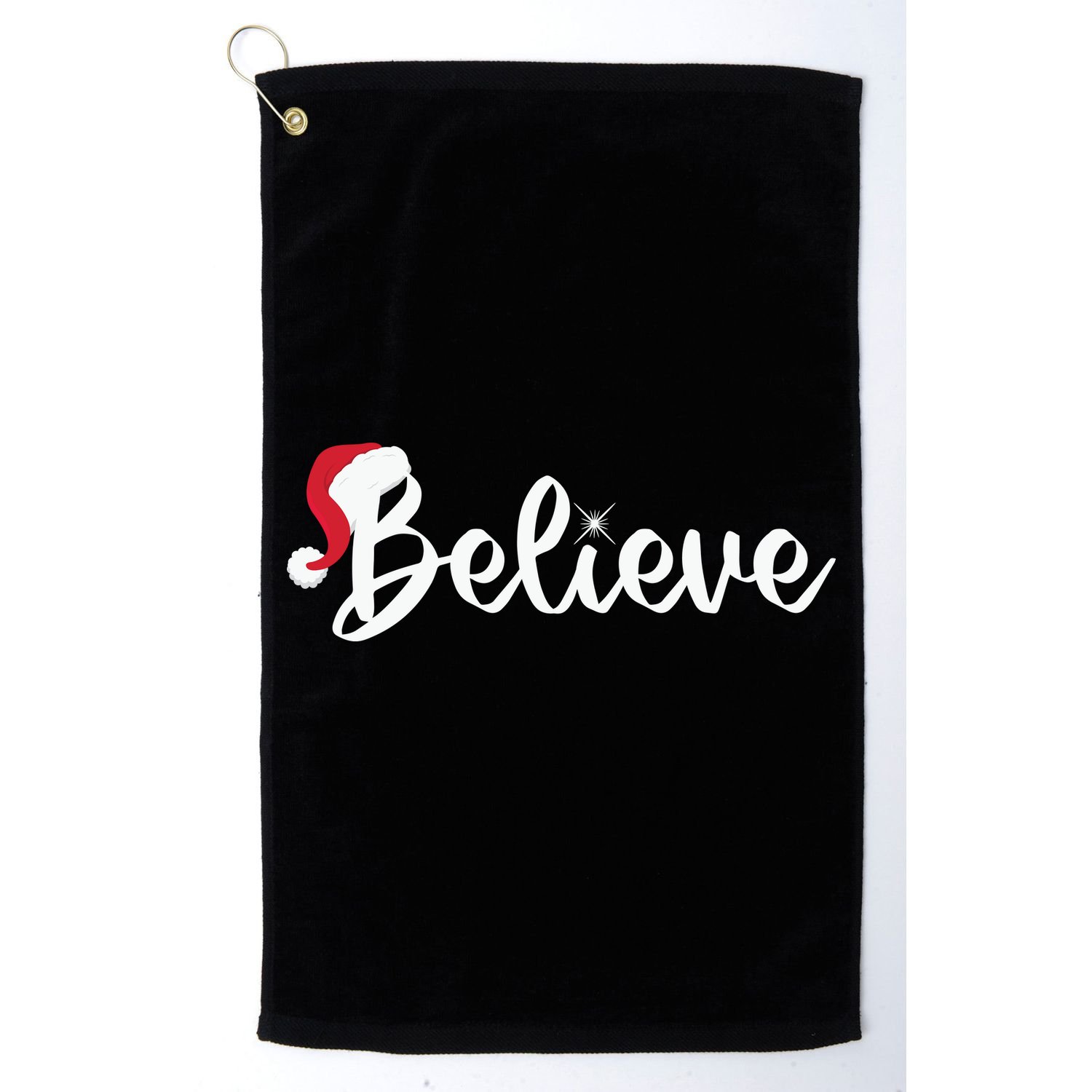 Believe Santa Hat Christmas Gift Golf Towel