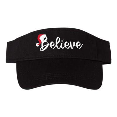 Believe Santa Hat Christmas Gift Valucap Bio-Washed Visor