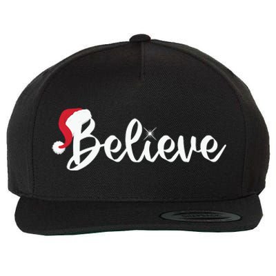 Believe Santa Hat Christmas Gift Wool Snapback Cap