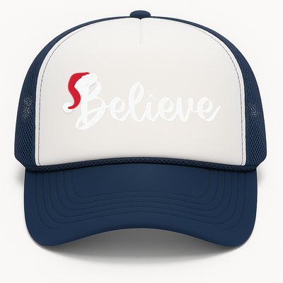 Believe Santa Hat Christmas Gift Trucker Hat