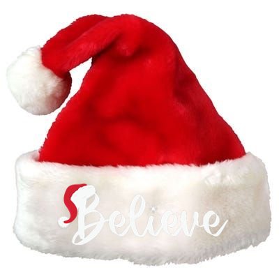 Believe Santa Hat Christmas Gift Premium Christmas Santa Hat