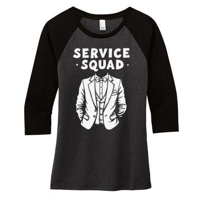 Butler Squad Household Estate Service Butler Women's Tri-Blend 3/4-Sleeve Raglan Shirt