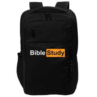 Bible Study Hub Logo Funny Sarcastic Adult Humor Impact Tech Backpack