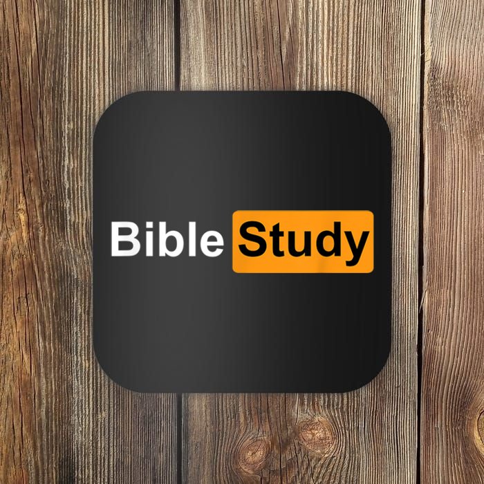 Bible Study Hub Logo Funny Sarcastic Adult Humor Coaster