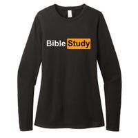 Bible Study Hub Logo Funny Sarcastic Adult Humor Womens CVC Long Sleeve Shirt