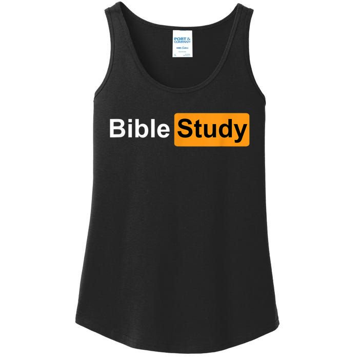 Bible Study Hub Logo Funny Sarcastic Adult Humor Ladies Essential Tank