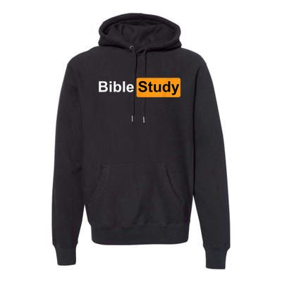 Bible Study Hub Logo Funny Sarcastic Adult Humor Premium Hoodie