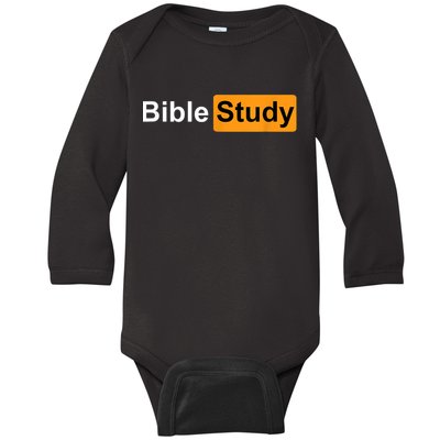 Bible Study Hub Logo Funny Sarcastic Adult Humor Baby Long Sleeve Bodysuit