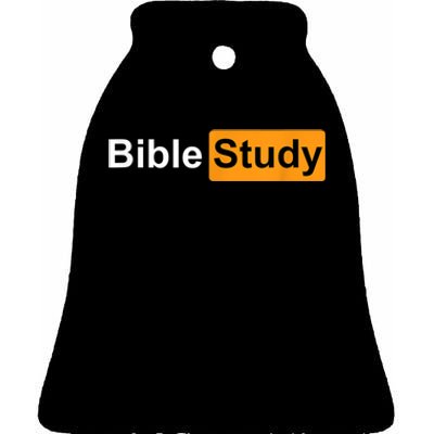 Bible Study Hub Logo Funny Sarcastic Adult Humor Ceramic Bell Ornament