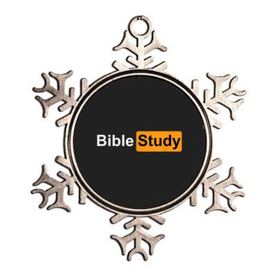 Bible Study Hub Logo Funny Sarcastic Adult Humor Metallic Star Ornament