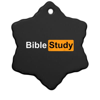 Bible Study Hub Logo Funny Sarcastic Adult Humor Ceramic Star Ornament