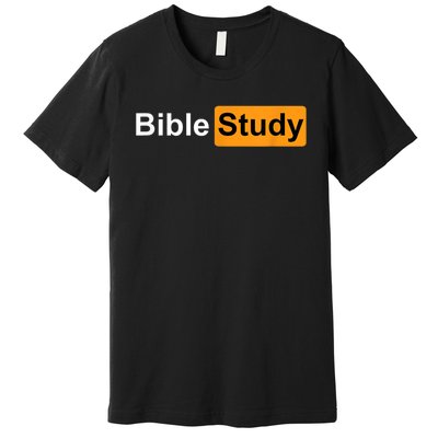 Bible Study Hub Logo Funny Sarcastic Adult Humor Premium T-Shirt