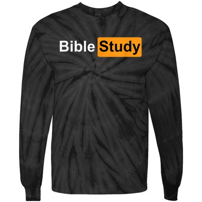 Bible Study Hub Logo Funny Sarcastic Adult Humor Tie-Dye Long Sleeve Shirt