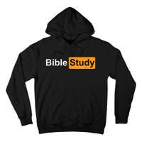 Bible Study Hub Logo Funny Sarcastic Adult Humor Tall Hoodie