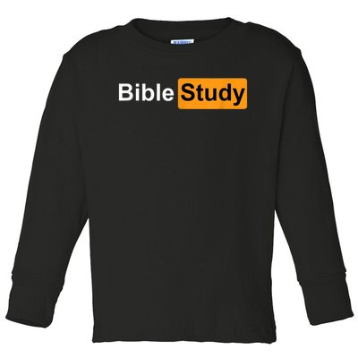 Bible Study Hub Logo Funny Sarcastic Adult Humor Toddler Long Sleeve Shirt