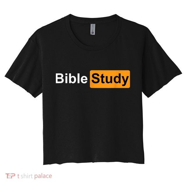 Bible Study Hub Logo Funny Sarcastic Adult Humor Crop Top