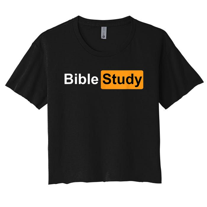 Bible Study Hub Logo Funny Sarcastic Adult Humor Women's Crop Top Tee