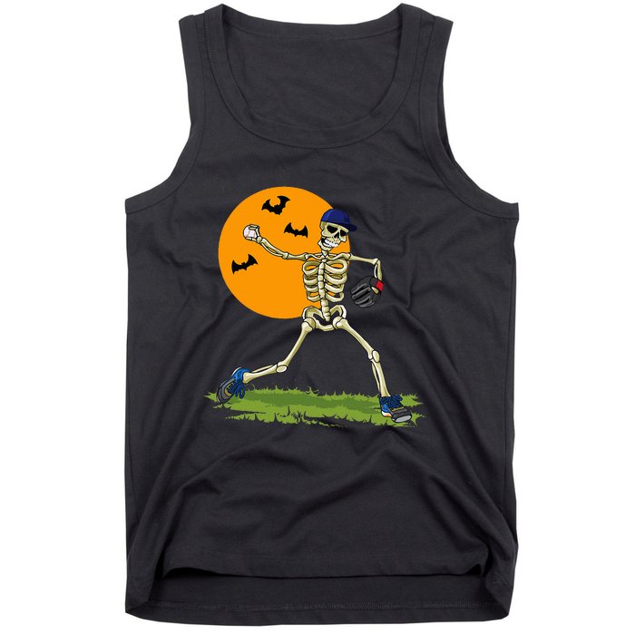 Baseball Skeleton Halloween Baseball Tank Top