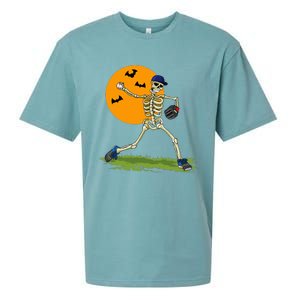 Baseball Skeleton Halloween Baseball Sueded Cloud Jersey T-Shirt