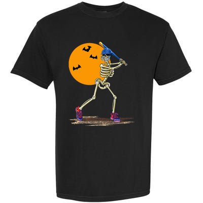 Baseball Skeleton Halloween Baseball Garment-Dyed Heavyweight T-Shirt