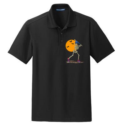 Baseball Skeleton Halloween Baseball Dry Zone Grid Polo