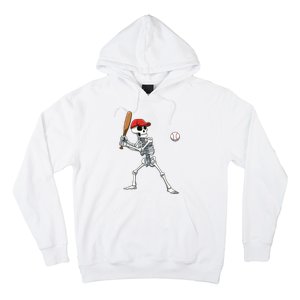 Baseball Skeleton Halloween Skeleton Playing Baseball Hoodie